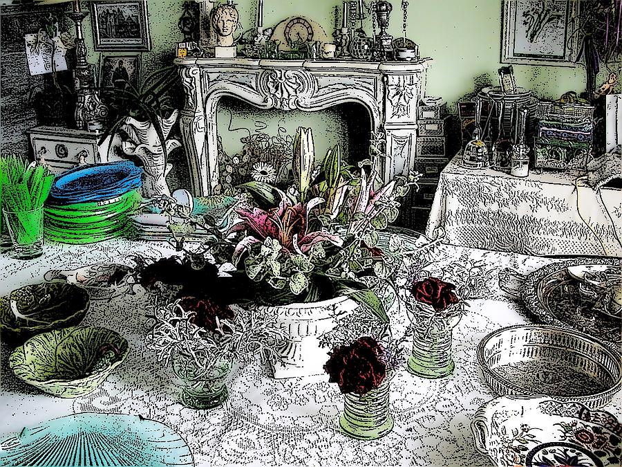 Patsys Dining Room Digital Art by Nina-Rosa Dudy