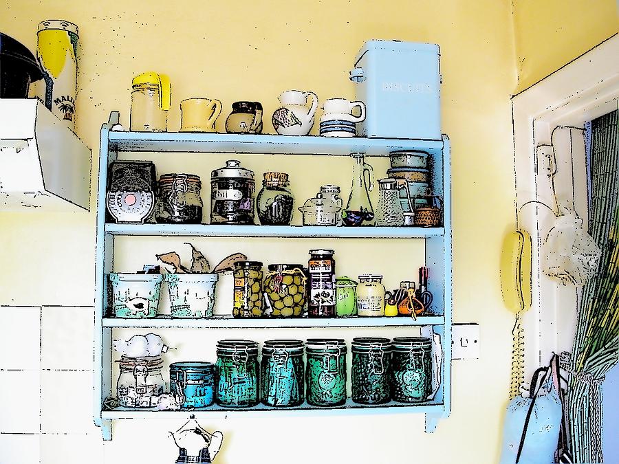 Patsys Kitchen Shelves Photograph by Nina-Rosa Dudy