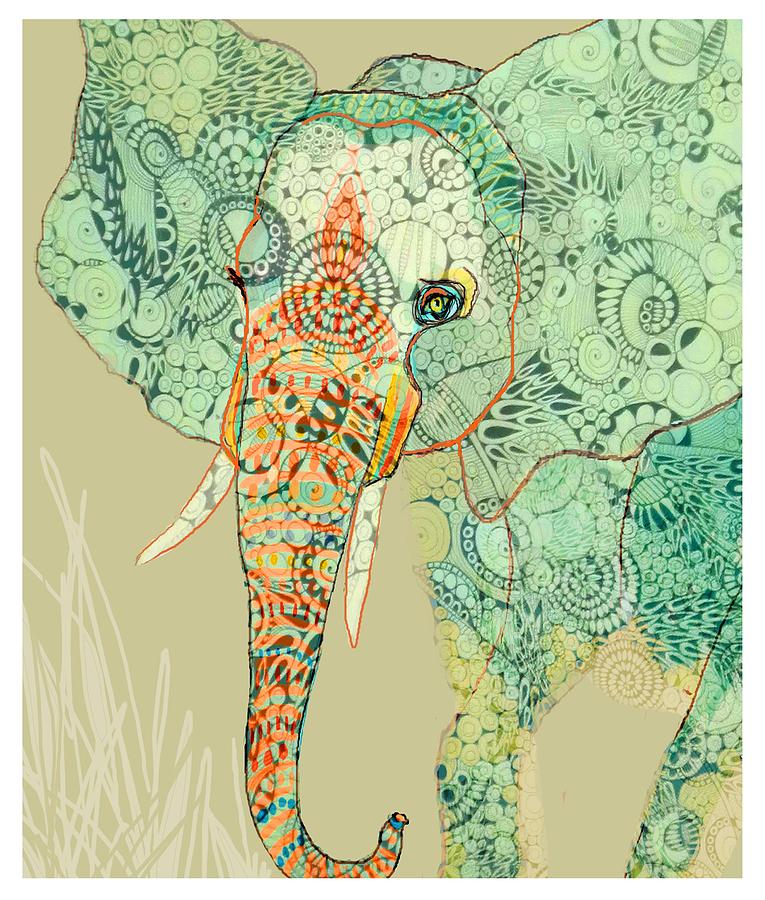 Patterned Elephant Digital Art by Matea Sinkovec Fine Art America