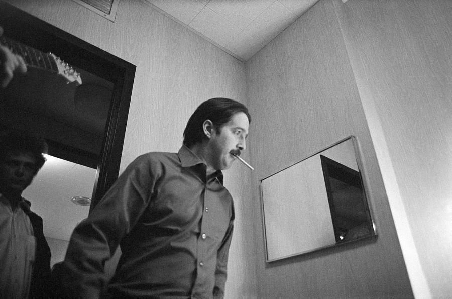 Music Photograph - Paul Butterfield with Mike Bloomfield in Doorway at Fillmore East 1968 by Jan W Faul