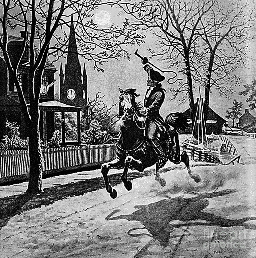 Paul Revere, Midnight Ride, April 18th Photograph by Photo Researchers
