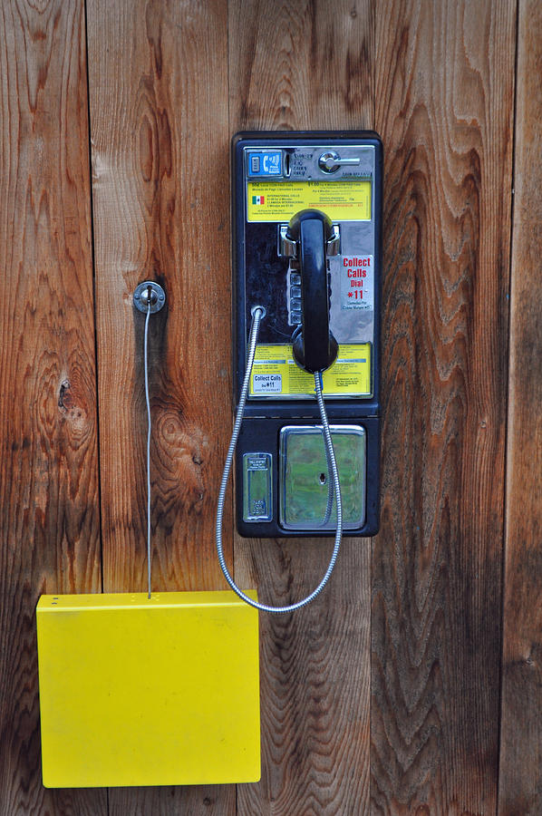 Pay Phone and Book Wooden and Yellow Photograph by Bruce Gourley