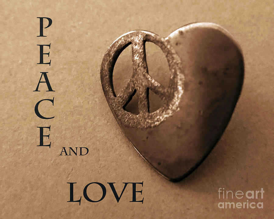Peace and Love Digital Art by Patricia Januszkiewicz