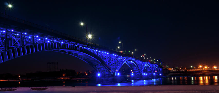 Peace Bridge at Night Photograph by Guy Whiteley