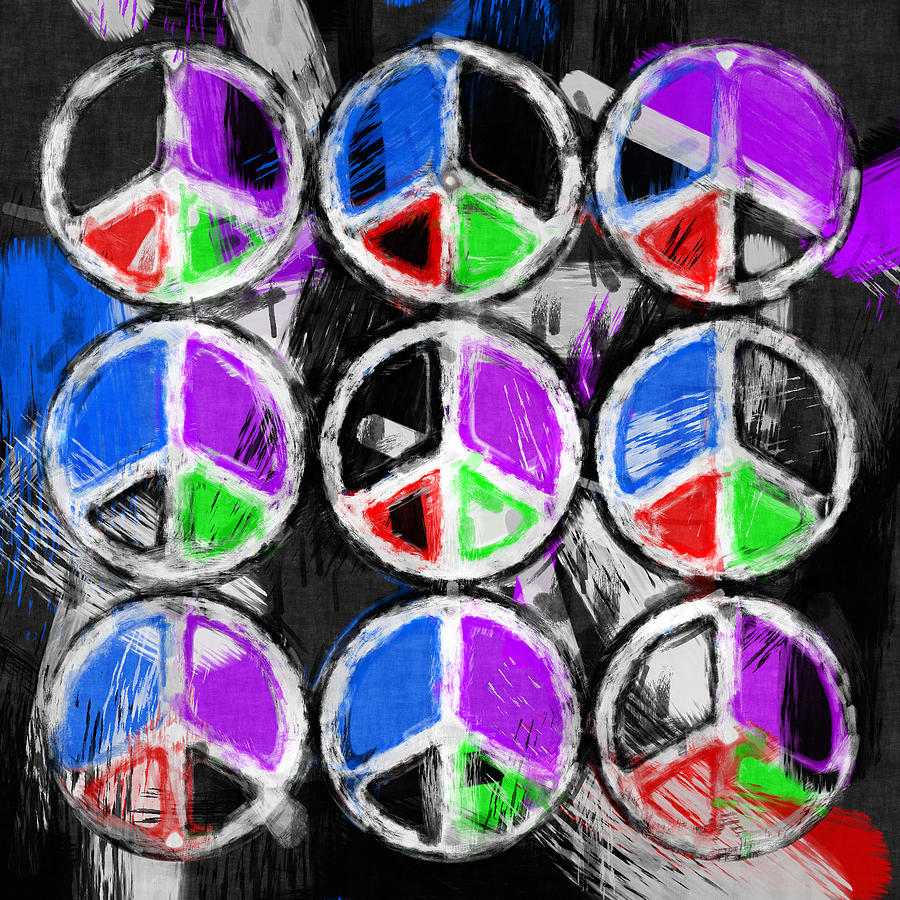 Sign Photograph - Peace Signs Abstract by David G Paul
