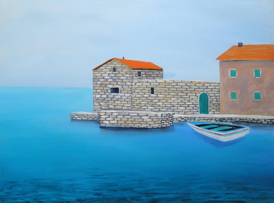 Peaceful Adriatic 2 Painting by Larry Cirigliano