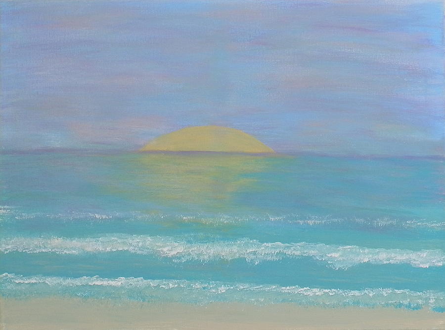 Sunset Painting - Peaceful Beach by Ione Hedges