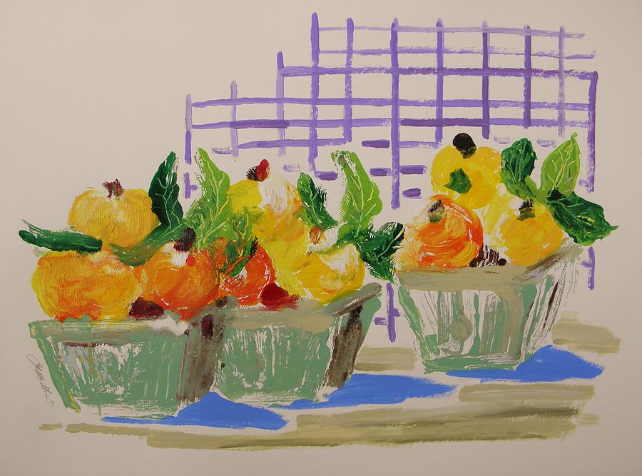 Peach Baskets Painting by John Williams