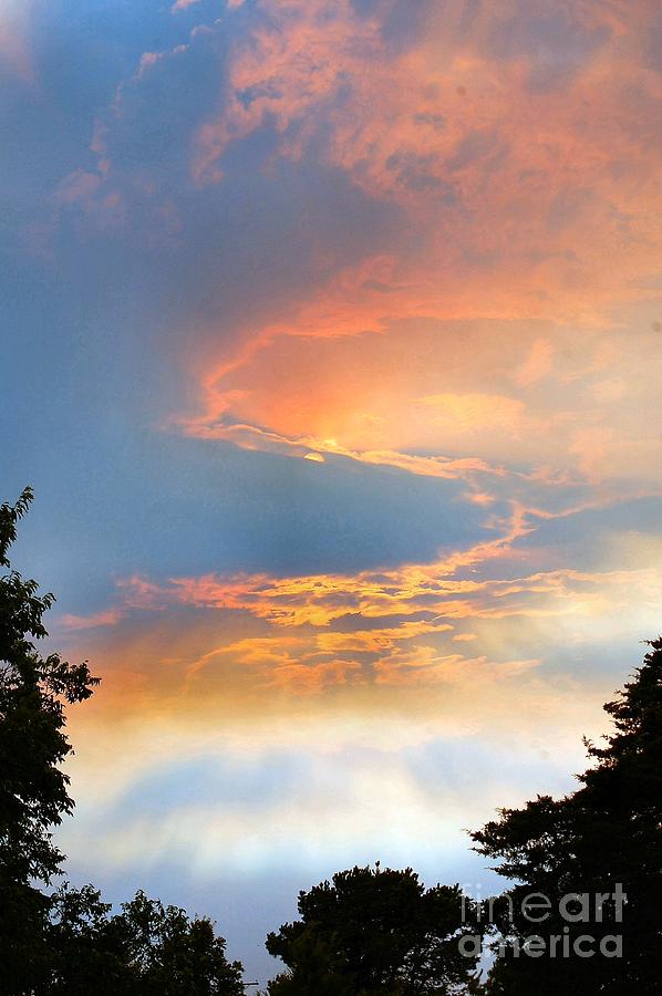 Sunset Photograph - Peach Sunset III by Anjanette Douglas