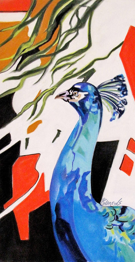 Peacock Design Painting by Rae Andrews