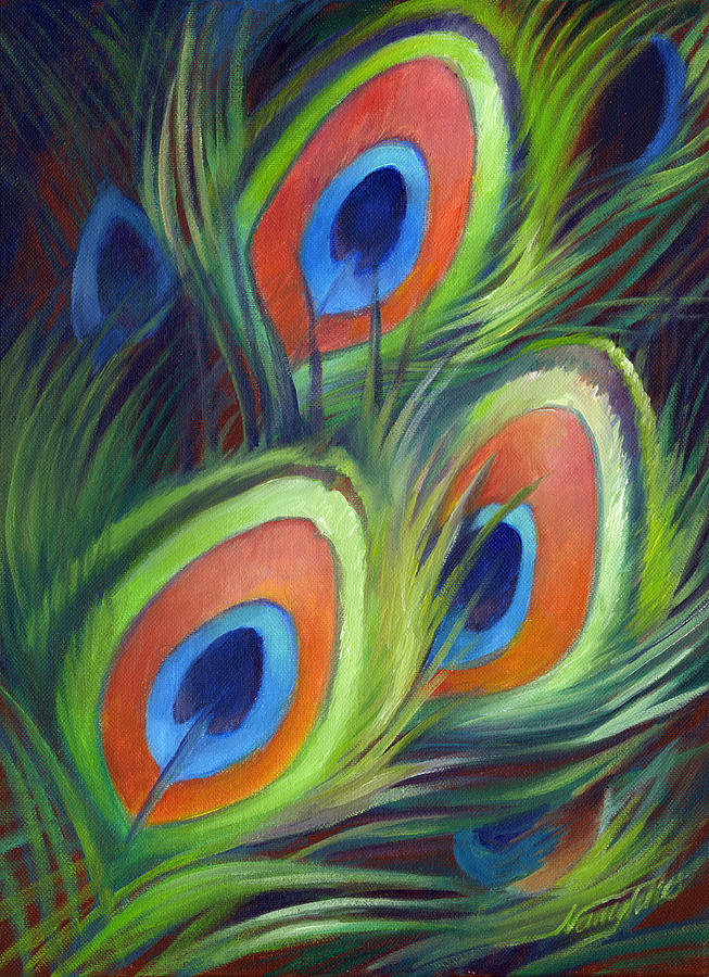 Peacock Feather Painting by Tara Thelen - Fine Art America