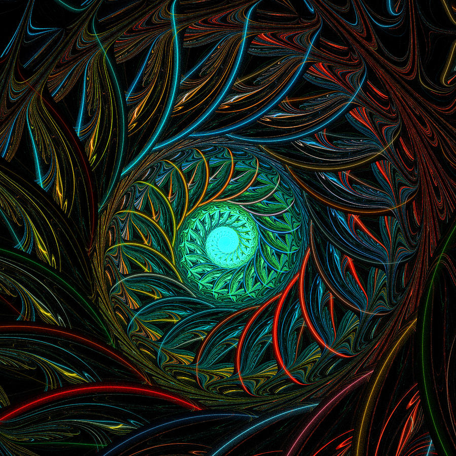 Peacock Spiral Digital Art by Amanda Moore