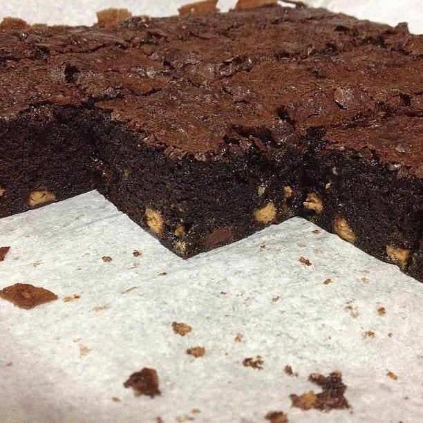 Isaac Photograph - Peanut Butter Chocolate Brownies. Yummy by Toni Hamel