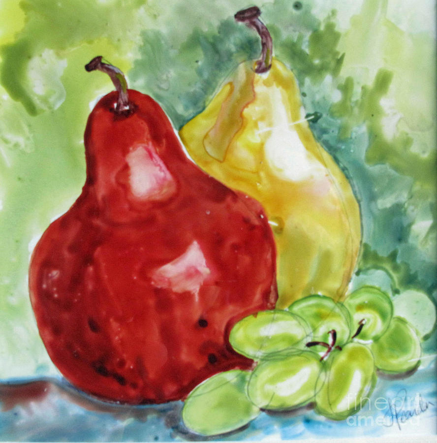 Pear Pair Painting by Louise Peardon