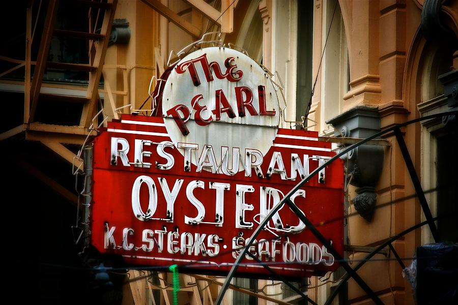 Pearl Restaurant Sign Photograph by Jim Albritton