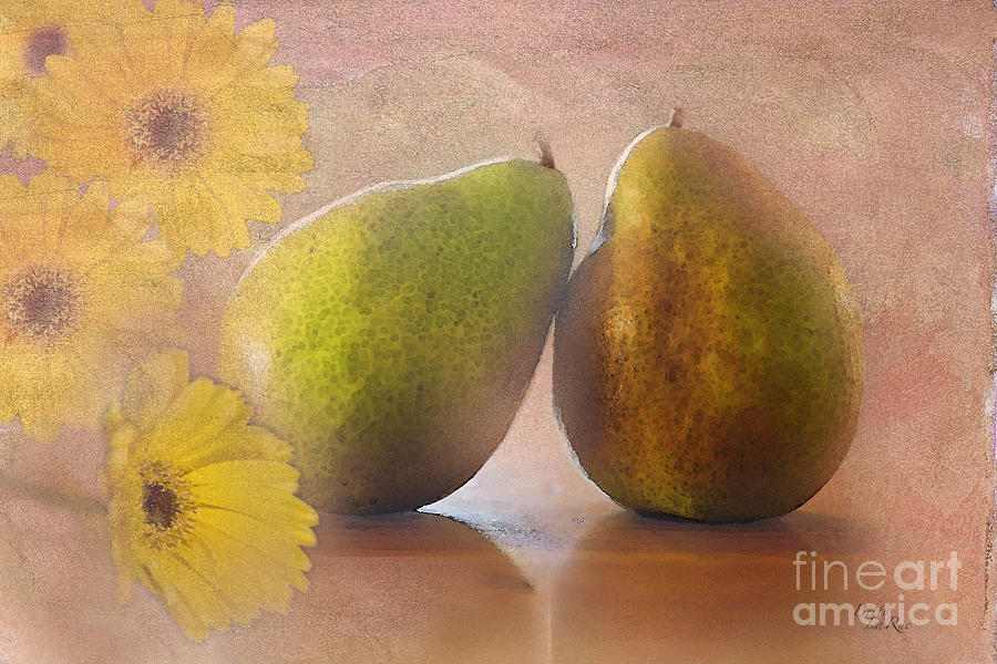 Pears and flowers Photograph by Betty LaRue