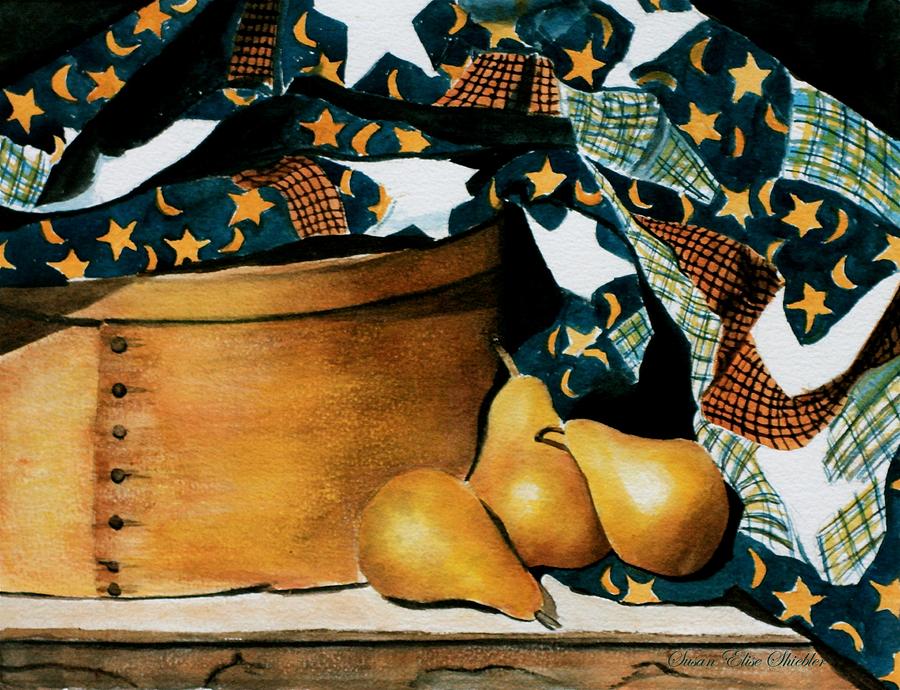 Pears and Stars Painting by Susan Elise Shiebler