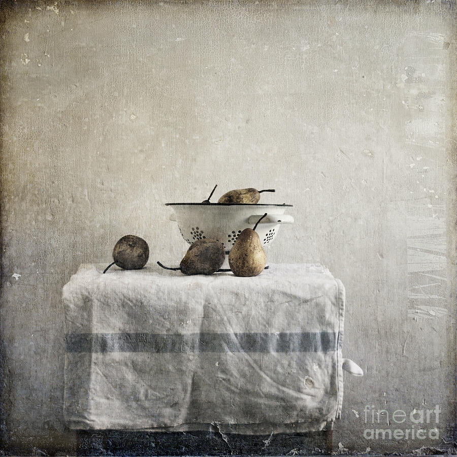Flypaper Textures Photograph - Pears under grunge by Paul Grand