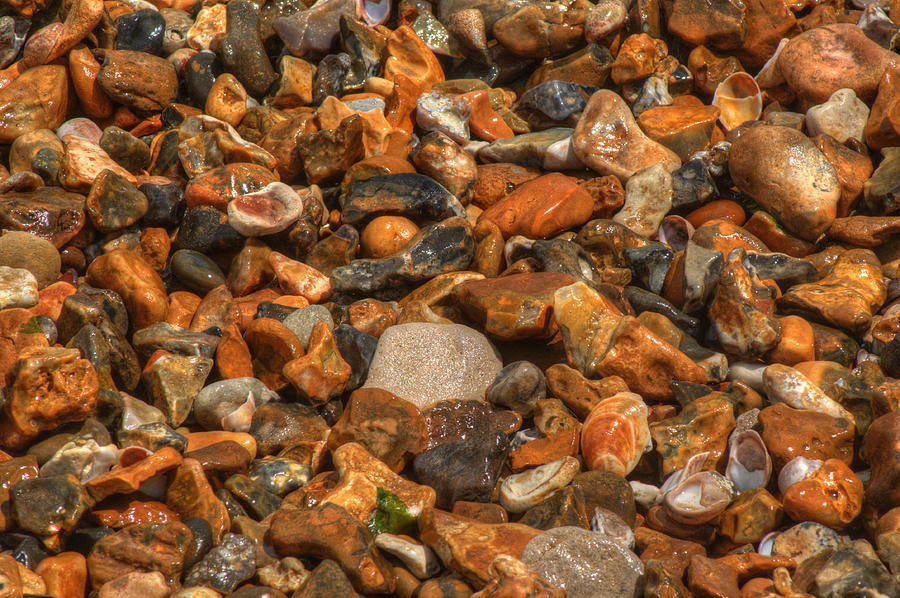 Pebbles and stones on the beach Photograph by Chris Day