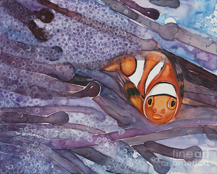 Fish Painting - Peek A Boo Clown Fish by Tina Christiansen