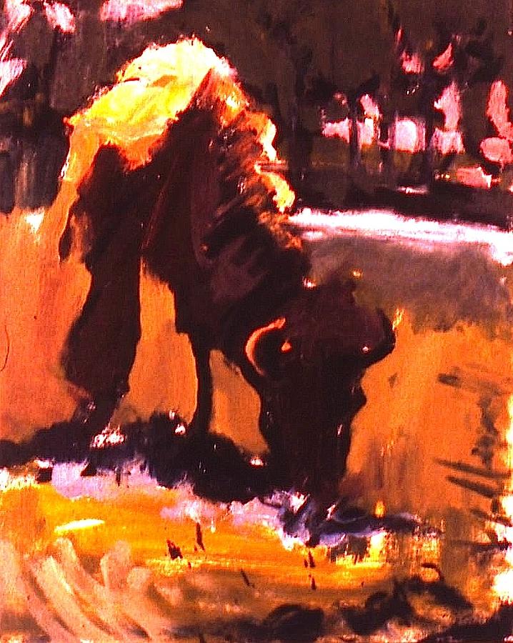Peg Leg Buffalo Painting by Les Leffingwell