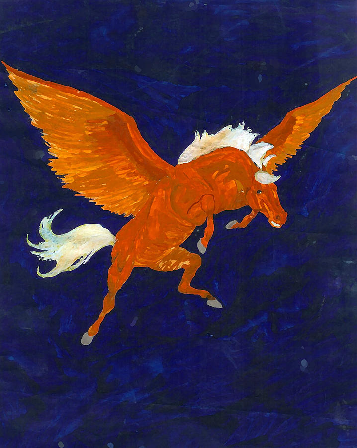 Pegasus In Flight Painting by Gail Daley