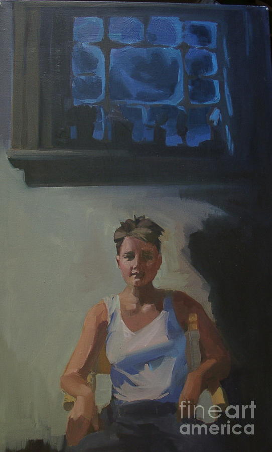 Peggy Levine - in a well Painting by Phyllis Rosenberg