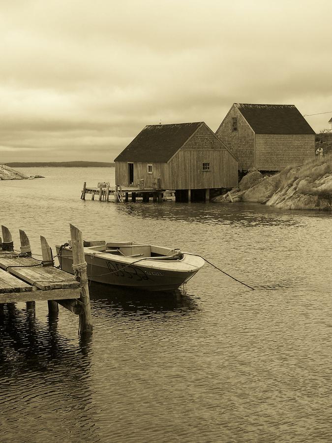Peggys Cove in Sepia Photograph by Richard Bryce and Family