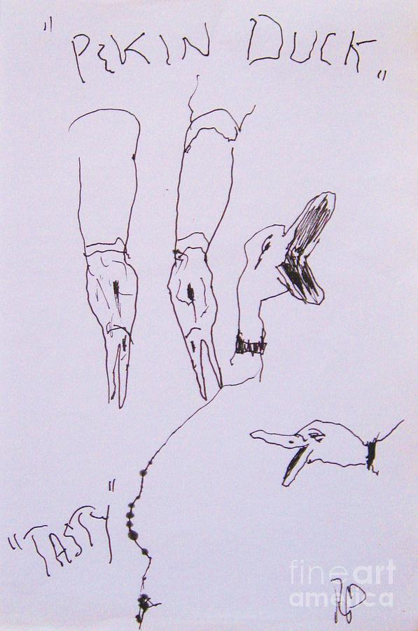 Pekin Duck Drawing by Thea Recuerdo