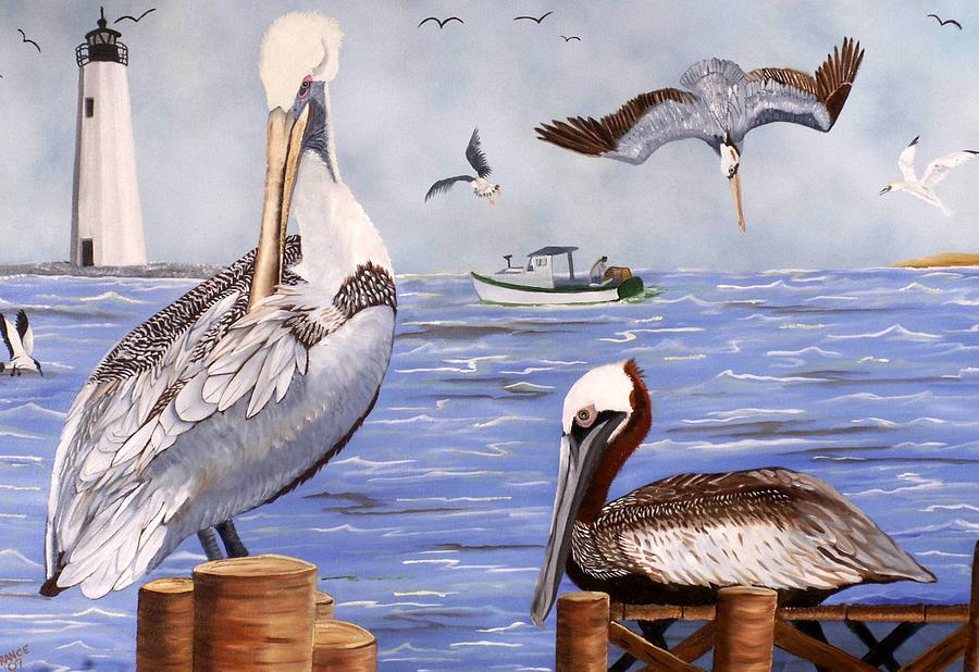 Pelican Painting - Pelican Bay by Debbie LaFrance