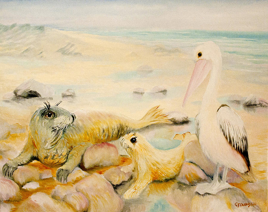 Pelican Muse Painting by Glen Johnson