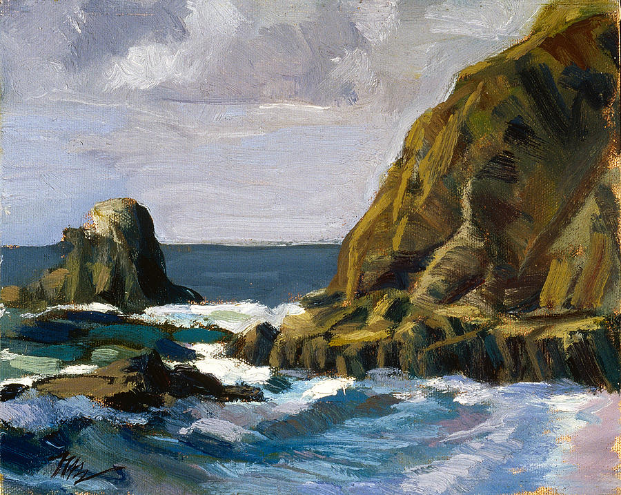 Pelican Rock Painting by Mark Lunde