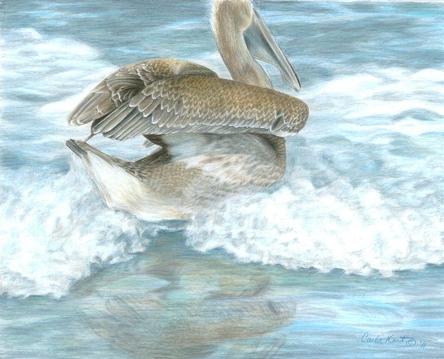 Pelican Surf Painting by Carla Kurt