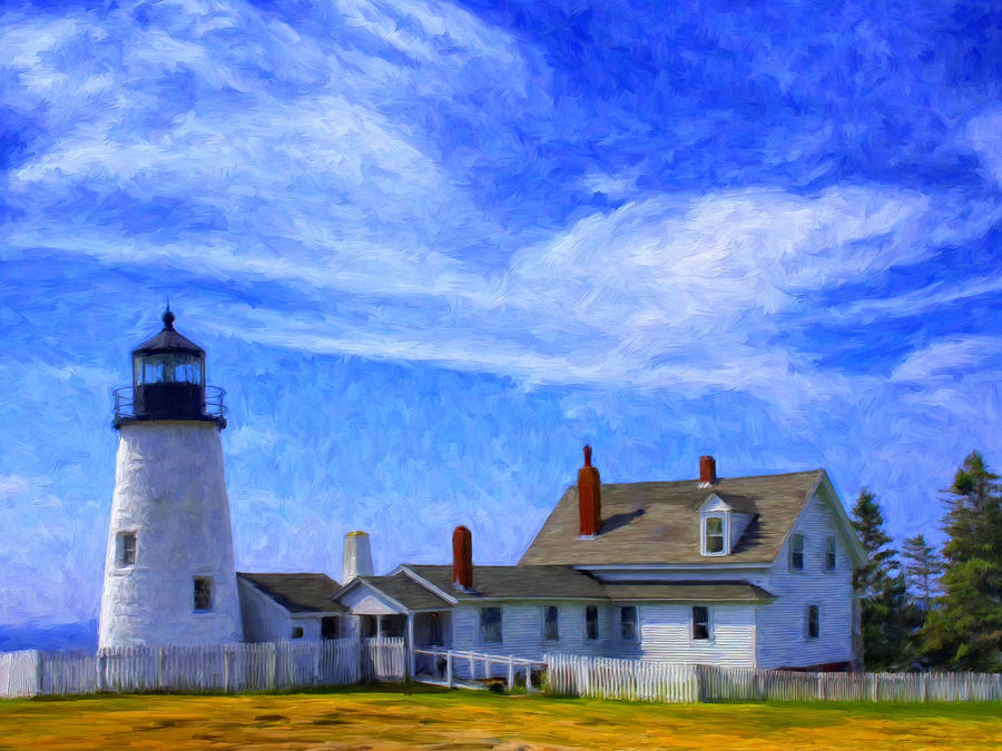 Lighthouse Painting - Pemaquid Point Lighthouse by Dominic Piperata