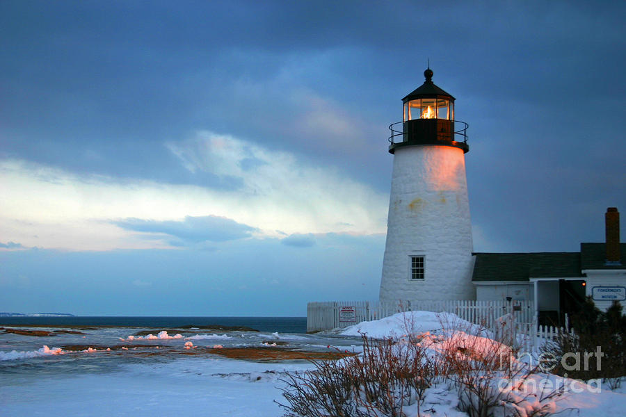 Pemaquid Point Lighthouse In The Snow Photograph By Jeremy Dentremont 