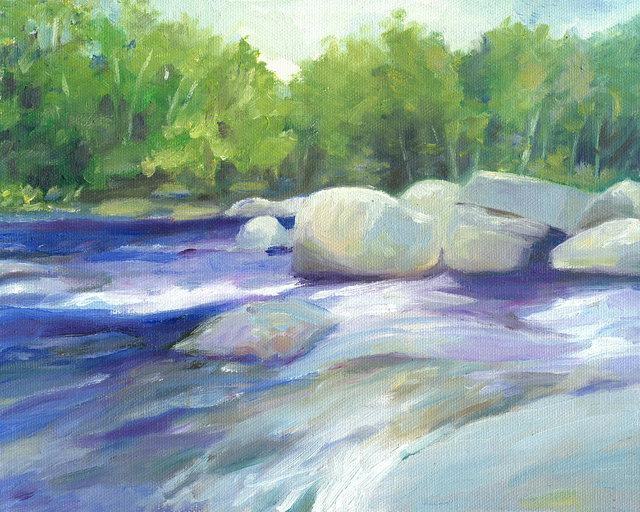 Pemigewasset River NH Painting by Leslie Alfred McGrath