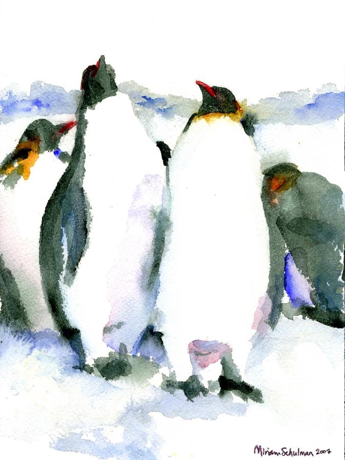 Penguin Lovers Painting by Miriam Schulman - Fine Art America