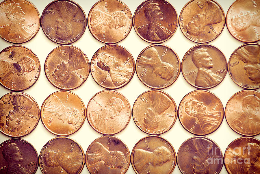 Vintage Photograph - Pennies by HD Connelly