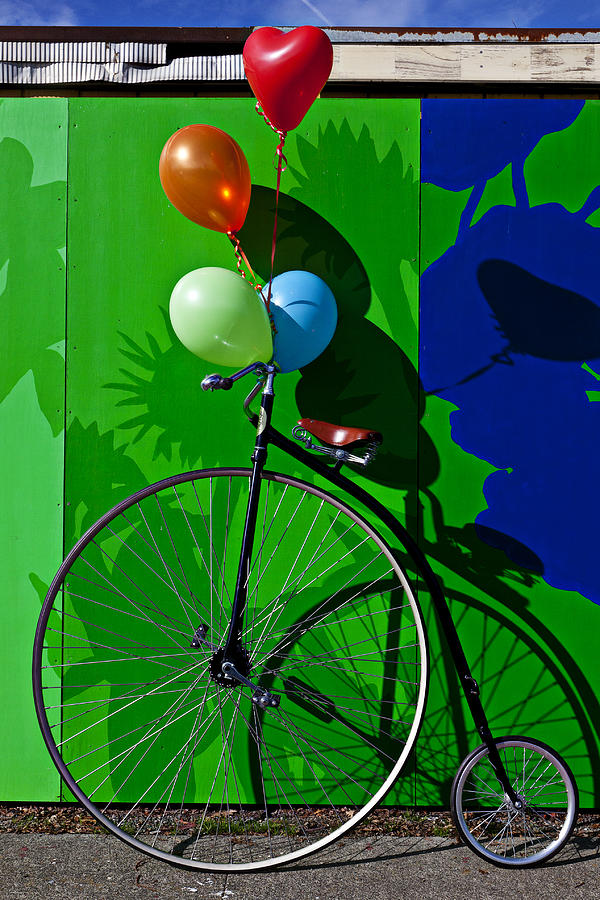 Penny Farthing and Balloons Photograph by Garry Gay