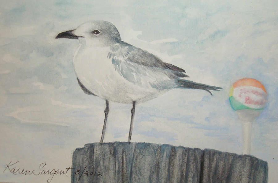 Sandpiper Painting - Pensacola Beach Bird by Karan Sargent