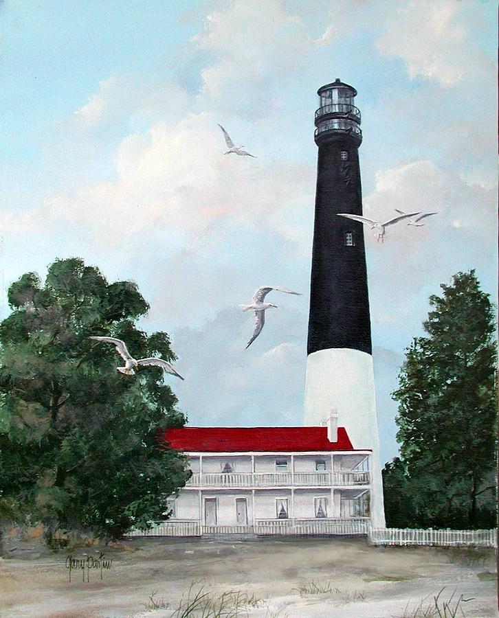 Pensacola Light House Painting by Gary Partin