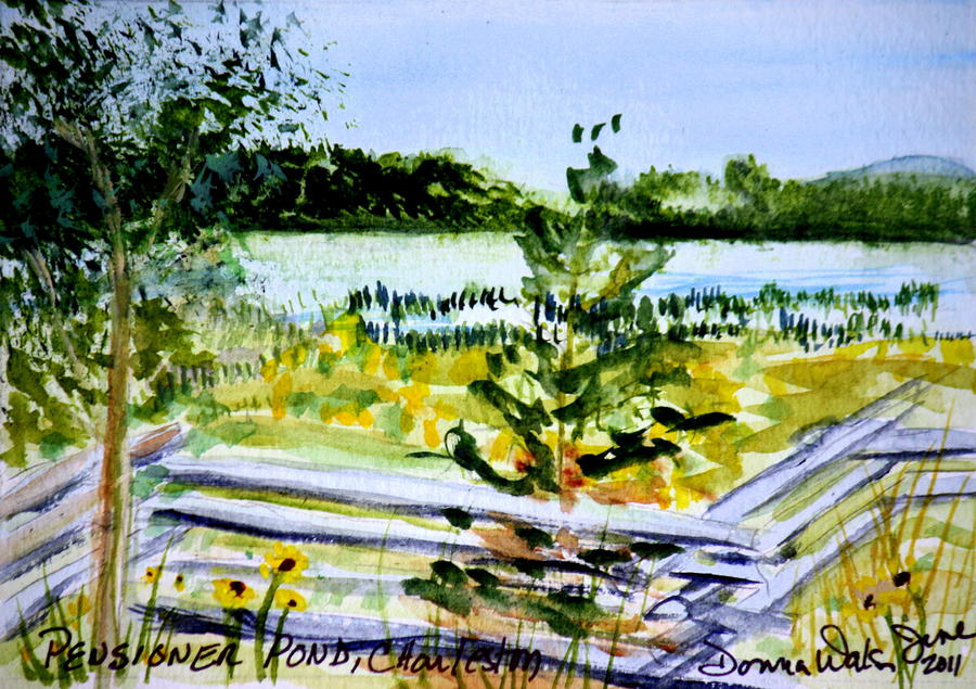Pensioner Pond in Charleston Vermont Painting by Donna Walsh