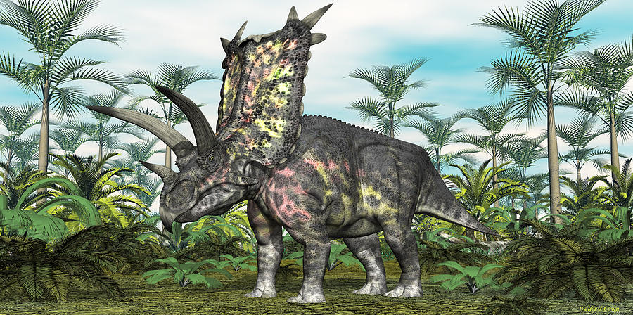 Pentaceratops Digital Art by Walter Colvin