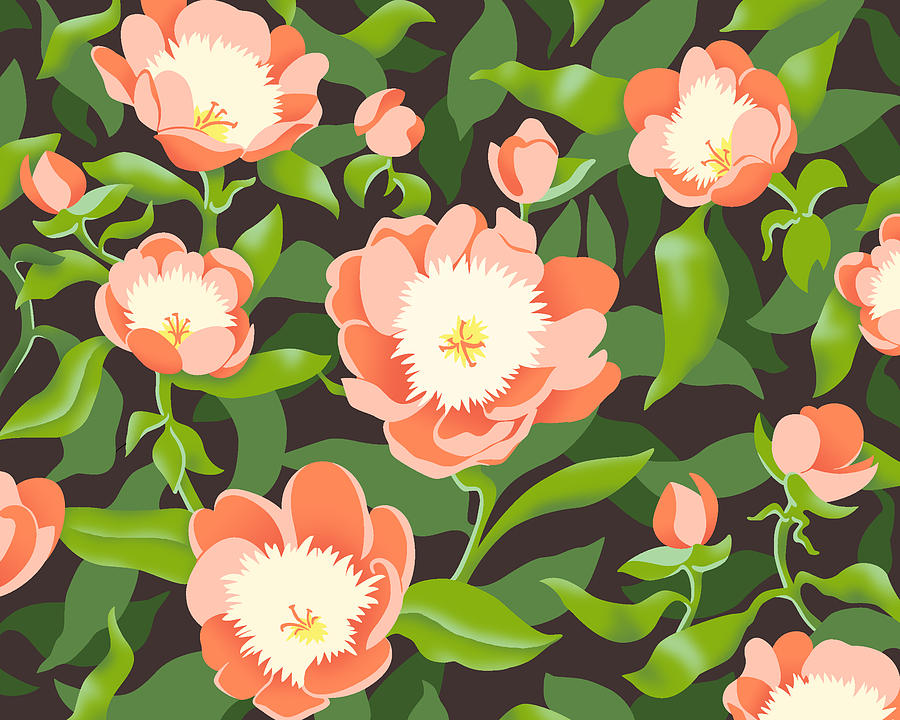 Peony Garden Painting by Alison Stein