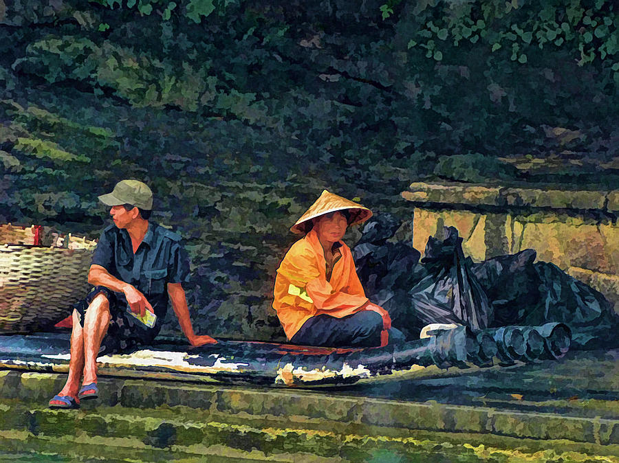 People on the Li River Guilin China Photograph by Helaine Cummins