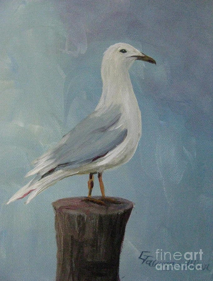 Perched Gull 2  Painting by Gretchen Allen