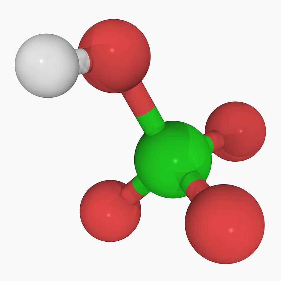 Perchloric Acid Molecule Digital Art by Laguna Design