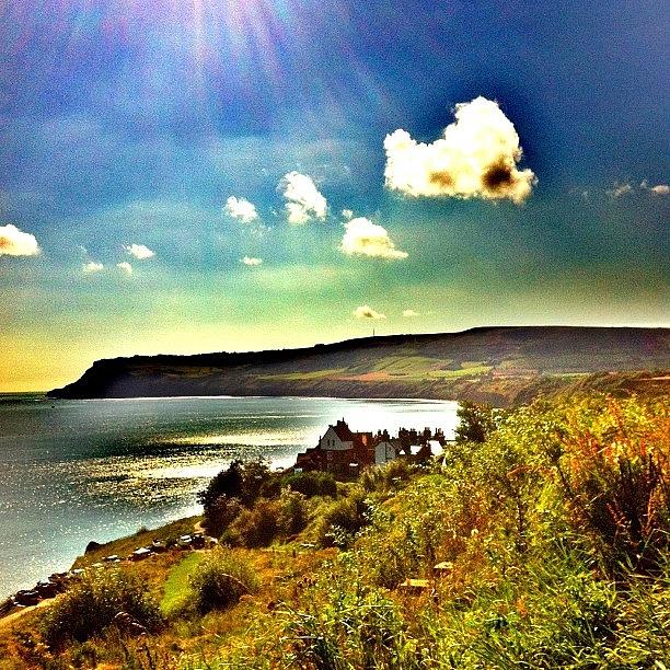 Nature Photograph - Perfect Day At Robin Hoods Bay by Pixie Copley