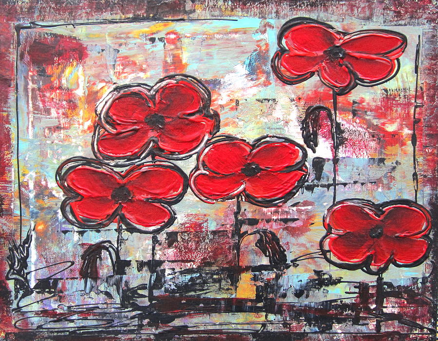Perfect Poppies Painting by Kathy Sheeran