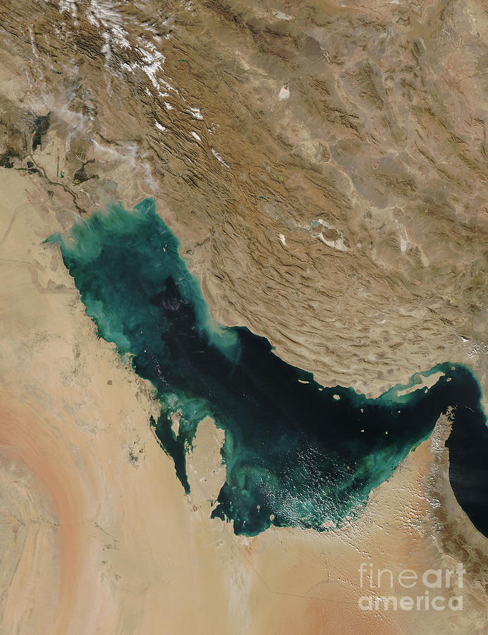Desert Photograph - Persian Gulf Satellite Image by Nasa